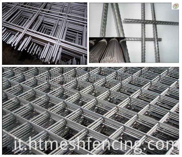 Mesh a filo saldato a barre saldato in acciaio zincato per costruzione di edifici e reinforcimento in cemento.